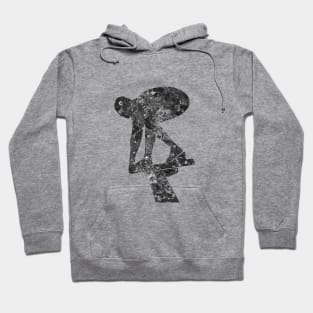 Swimmer male black and white Hoodie